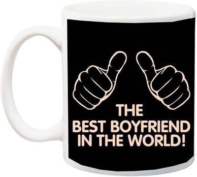 

ME&YOU Valentine's Day Gift For Boy Friend ; The Best Boyfriend In World Printed Ceramic Mug(325 ml), Multicolor