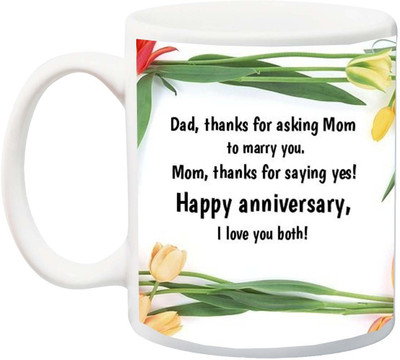 

ME&YOU Gift Mummy To Merry You And Mom Saying Yes Printed Ceramic Mug(325 ml), Multicolor