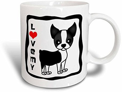 

3dRose I Love My Boston Terrier Ceramic, 15-Ounce Ceramic Mug(60 ml), Multicolor