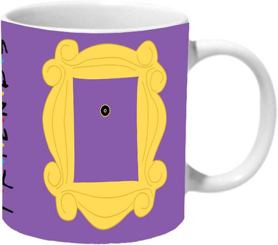 

Mooch Wale Friends Peephole Frame Ceramic Mug(325 ml), Multicolor