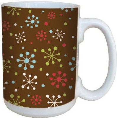 

Tree-Free Greetings Greetings 79309 Holiday Snowflakes by Debbie Mumm Ceramic with Full-Sized Handle, 15-Ounce Ceramic Mug(60 ml), Multicolor