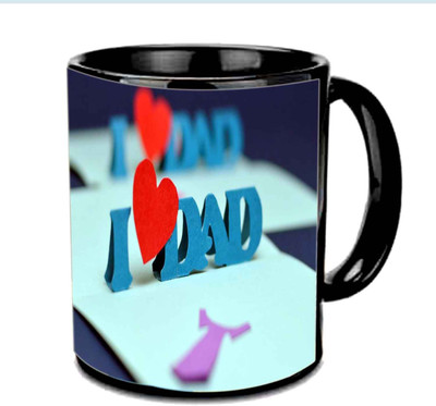 

Raj Laxmi I Love Dad Nice Design Multicolor Ceramic Mug(3.5 ml), Black