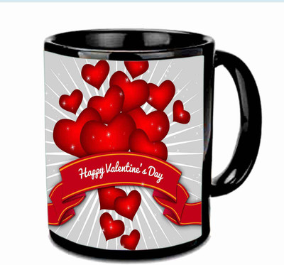 

Raj Laxmi Hearts bundle valentine black Ceramic Mug(350 ml)
