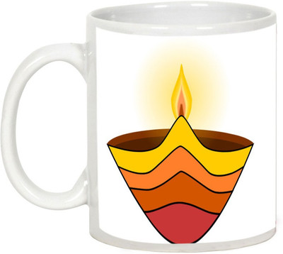 

AllUPrints Gifts For Deepawali - Happy Diwali Lights Design 22 Ceramic Mug(325 ml), White