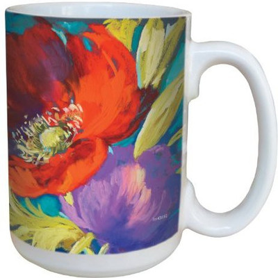 

Tree-Free Greetings Greetings lm43692 Big Poppies by Nel Whatmore Ceramic, 15-Ounce Ceramic Mug(60 ml), Multicolor