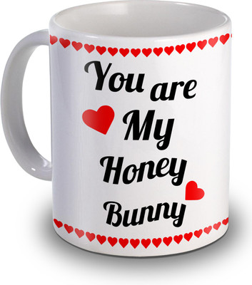 SKY TRENDS You Are My Honey Bunny Gifts For Valentine's Ceramic Mug(350 ml), White