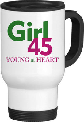 56% OFF on TIED RIBBONS Girl 45 White-Travel Ceramic Coffee Mug(600 ml)