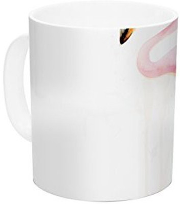 

Kess InHouse InHouse Geordanna Cordero-Fields My Flamingo Pink White Ceramic Coffee, 11 oz, Multicolor Ceramic Mug(60 ml)