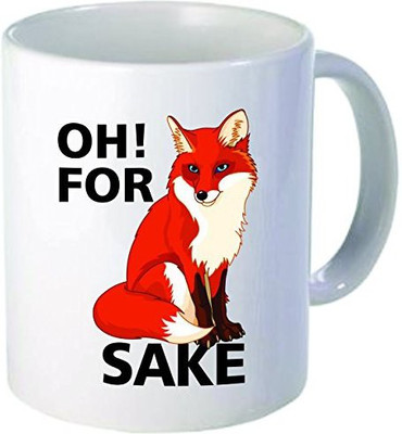 

Rikki Knight Knight OH! for Fox's Sake Funny Quotes Design Ceramic Coffee Cups, 11 oz, White Ceramic Mug(60 ml), Multicolor