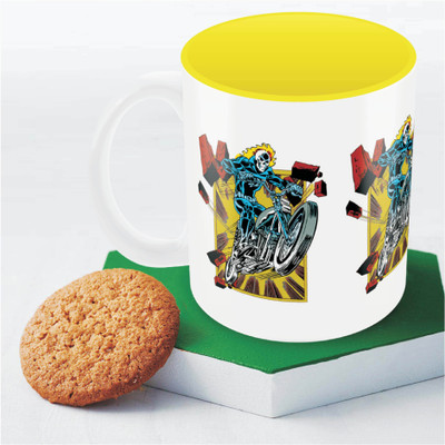 

Marvel Comics Ghost rider action Officially Licensed Ceramic Mug(350 ml), Multicolor