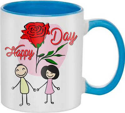 

SKY TRENDS Great Romantic Love Best Gifts For Valentine Day For Girlfriend Boyfriend Fiance Wife Husband, Anniversary,Christmas, Design 015 Ceramic Mug(325 ml), Blue