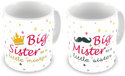 Kaarigar Coffees Ceramic Mug(301 ml, Pack of 2), White