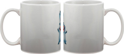 

Artifa Blue Cartoon Smiling Porcelain, Ceramic Mug(350 ml), Multicolor