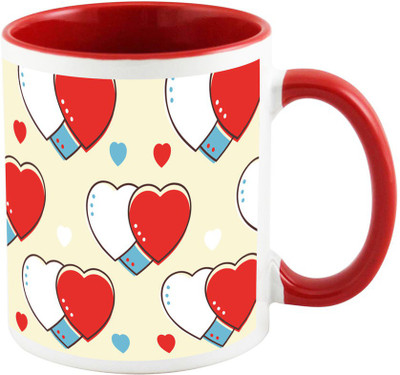 

AllUPrints Colorful Love Symbols Red Ceramic Mug(325 ml)
