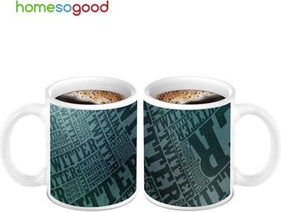 45% OFF on Homesogood Cool Pattern Designed (2s) Ceramic Mug(280 ml, Pack of 2)