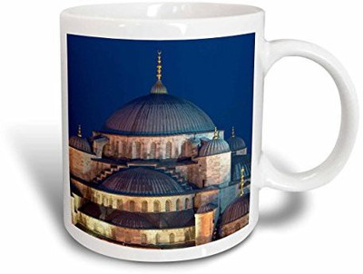 

3dRose Evening Light on Blue Mosque, Istanbul, Turkey Ceramic, 11 oz, White Ceramic Mug(60 ml)