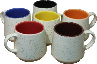 

Onlinemaniya Onmcup38 Ceramic(Multicolor, Pack of 6)
