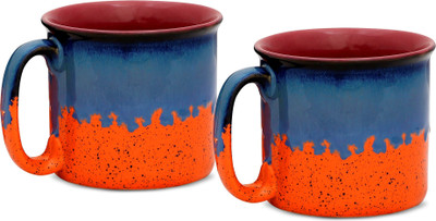 

Caffeine Orange Maggies Ceramic Mug(350 ml, Pack of 2)