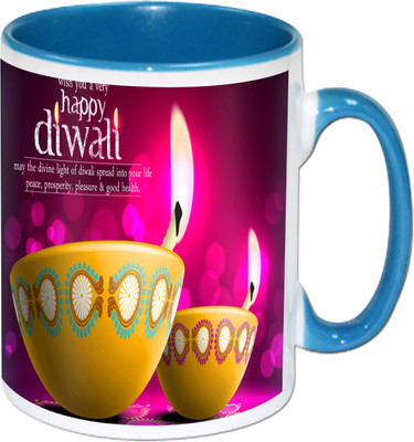 

Heyworlds happy diwali gifts 55 Ceramic Mug(325 ml), Multicolor
