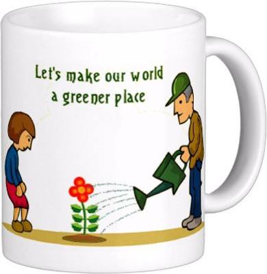 

Exoctic Silver Save Earth Series W014 Ceramic Mug(300 ml), Multicolor
