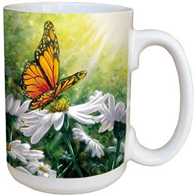 

Tree-Free Greetings Greetings 45503 Lynne Pittard Butterfly Rays of Light Ceramic with Full-Sized Handle, 15-Ounce Ceramic Mug(60 ml), Multicolor