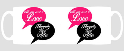 

Mooch Wale All You Need Is Love Happily Ever After Ceramic Mug(325 ml), Multicolor