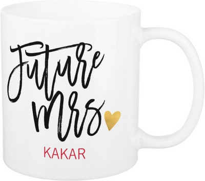 Exoctic Silver Future Mrs.Kakar Ceramic Mug(325 ml), Black;red