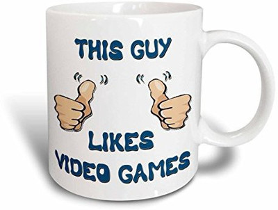 

3dRose mug_150506_1 This Guy Likes Video Games Ceramic, 11-Ounce Ceramic Mug(60 ml), Multicolor
