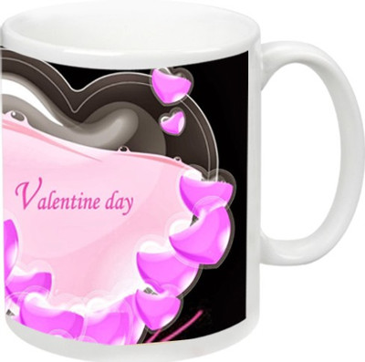 

KappoMania Happy Valentine's Day Love Ceramic Mug(325 ml), Multicolor