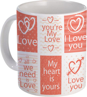 

SKY TRENDS Can't Help Falling in Love mug Best Gift for Valentine's Day, Her, Girlfriend,boy friend,husband, Wife,Birthday, Anniversary,Christmas or Any Holidays Design 079 Ceramic Mug(320 ml), Blue;white