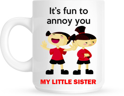 HuppmeGift Little Sister White Ceramic Mug(350 ml)