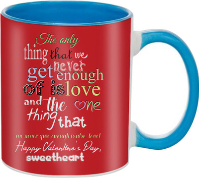 

SKY TRENDS Beautiful Special and Best Happy Valentine Gifts for Boyfriend Girlfriend Fiance Wife Husband Friends Birthday Anniversary009 Ceramic Mug(325 ml), Blue