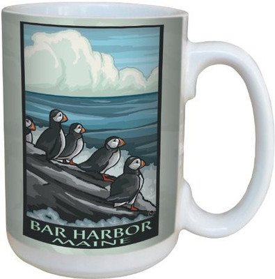 

Tree-Free Greetings Greetings lm43372 Scenic Bar Harbor Maine Puffins by Paul A. Lanquist Ceramic with Full-Sized Handle, 15-Ounce, Multicolored Ceramic Mug(60 ml), Multicolor