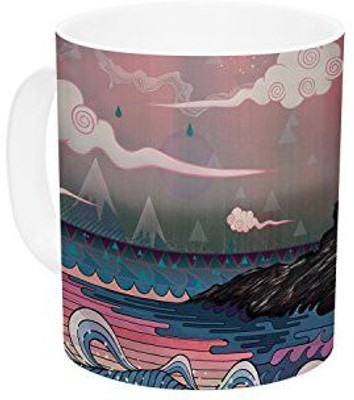 

Kess InHouse InHouse Mat Miller Lone Wolf Ceramic Coffee, 11 oz, Multicolor Ceramic Mug(60 ml)