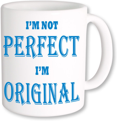 

PhotogiftsIndia I am Not Perfect Ceramic Mug(325 ml), Multicolor