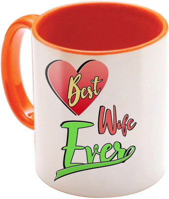 

SKY TRENDS Wonderful & Best Valentine Orange Gift For GirlFriend,Boyfriend,Husband,Wife,Friend Design Cod 066 Ceramic Mug(325 ml)