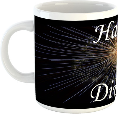 

Deeher Gifts Happy Diwali Design14 Ceramic Mug(330 ml), Multicolor
