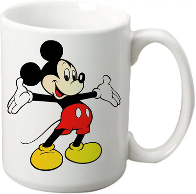 

Maison N Mode Mickey Mouse Red Coffee Ceramic Mug(330 ml), Multicolor