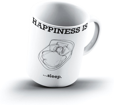 

Ucard Happiness Is1286 Bone China, Ceramic, Porcelain Mug(325 ml), Multicolor