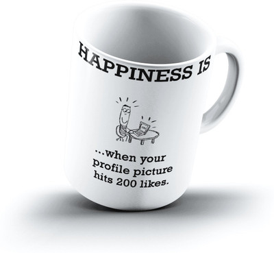 Ucard Happiness Is2373 Bone China, Ceramic, Porcelain Mug(325 ml)