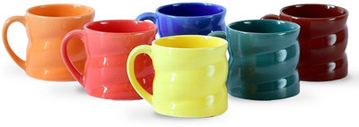 

Vargees CDI Multi-24 Ceramic Mug(130 ml, Pack of 6), Multicolor