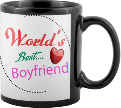 

SKY TRENDS World's Best Gifts For Valentine Girlfriend Boyfriend Friend Husband Wife Anniversary & Birthday Design Code 026 Ceramic Mug(325 ml), Black