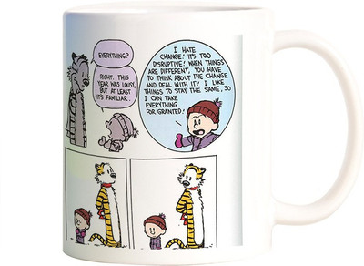 

Rangeele Inkers Calvin And Hobbes Story Ceramic Mug(300 ml), Multicolor