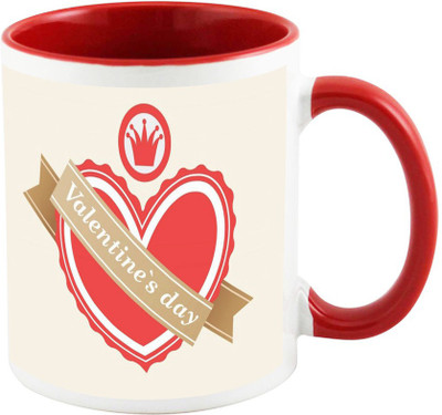 AllUPrints Valentines Day Special Gift Red Ceramic Mug(325 ml)