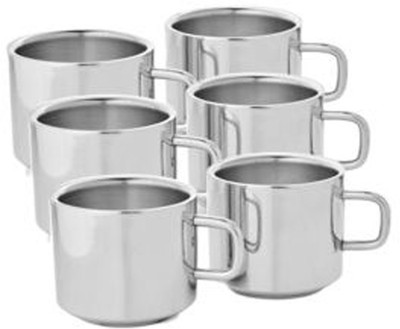 

Verow Double Wall Sobar Set of 6 Stainless Steel(Silver, Pack of 6)
