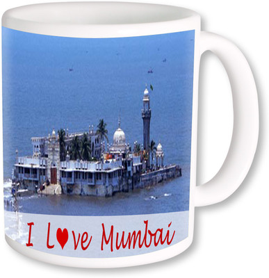

PhotogiftsIndia I Love Mumbai With Hajiali Ceramic Mug(325 ml)