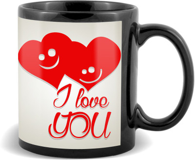 

SKY TRENDS I Love You With Stylish Smile Heart Special Gifts For Birthday And Anniversary Black Coffee Ceramic Mug(320 ml)