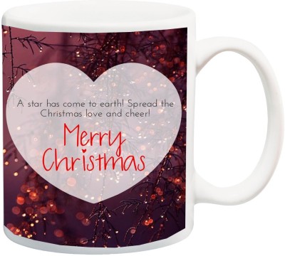 

ME&YOU Gift For family/Relative/friend;merry christmas A star has come to earth Spread printed Ceramic Mug(325 ml), Multicolor