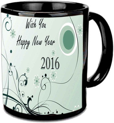 

Raj Laxmi Stylish new year black Ceramic Mug(350 ml)