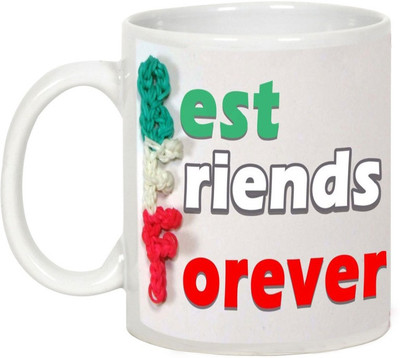 

AllUPrints Friendship Day Gifts - Best Friends Forever in thread Ceramic Mug(325 ml), White
